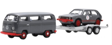 Schuco 451870028 - H0 - VW T2 Bus mit Anhänger VW Golf Ladung